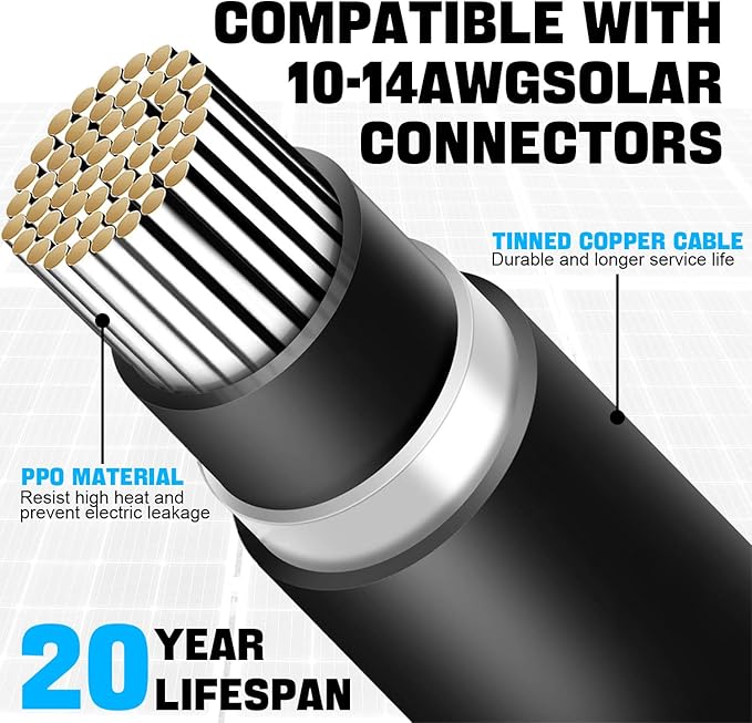 OYMSAE Solar Y Branch Adapter 1 to 3 - UL Certified Parallel Connectors Kit with M/FFF & F/MMM Plugs (Weatherproof)