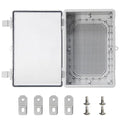 Outdoor Waterproof Junction Box ABS Plastic Electrical Enclosure Hinged Cover Electric Box Weatherproof Housing, Suitable for Solar/Surveillance/Landscaping Projects Clear 11.4"x7.4"x5.5"