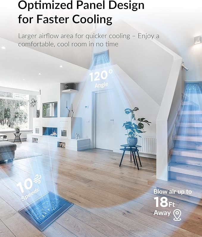 Super Quiet Register Booster Fan for 6" x 10" Register Holes, Smart Register Vent with Dual Intelligent Thermostat and WIFI App Control, Heating Cooling AC Vent Fan (ORB)