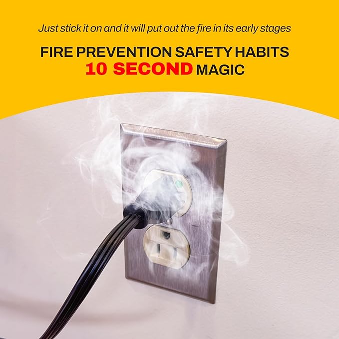 [Made and Patented in Korea] Fire Prevention Stickers – Automatic Fire Extinguisher for Outlets & Power Strips, Easy Peel & Stick Kitchen Fire Extinguisher Home Fire Extinguishers, 20pcs
