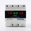 2P Automatic Transfer Switch with LCD Display, 63A 110V Double Power ATS with 3 Digital Displays for Input Real-Time Volrage/Current Monitoring, Automatic Changeover for Utility/Generator/Solar
