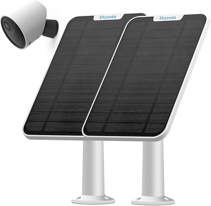 4W Solar Panel Charging Compatible with SimpliSafe Outdoor Security Camera only, with 13.1ft Waterproof Charging Micro-USB Head Cable, IP65 Weatherproof,Includes Secure Wall Mount(White)