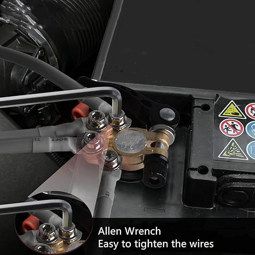 Battery Terminal Connectors 4 Pieces, Battery Terminal Cleaner, Copper Wire Lugs, Fiber Washers, Hex Wrench, Battery Terminals, Quick Disconnect Quick Release, for SAE/JIS Type A Posts