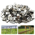 500 Pcs Fence Wire Clamps Agricultural Fencing Mounting Clips, Stainless Steel Wire Clips Cord Clamp for Mount 12-16 Gauge Welded Wire to Wood, Metal or Vinyl Fence