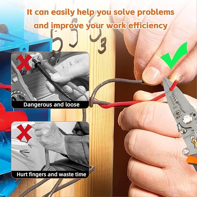 12in1 Multifunctional Wire Stripper Foldable Wire Stripper Twister Professional Electrician's Pliers Cable stripping pliers for cutting stripping crimping Crimping Tool (1)