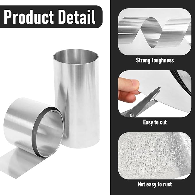 ZHAO 8'' x 13' Aluminum Flashing Roll Roof Flashing, Metal Roofing Panels Roof Strip for Sealing Windows Doors, Shed Weatherproofing Areas