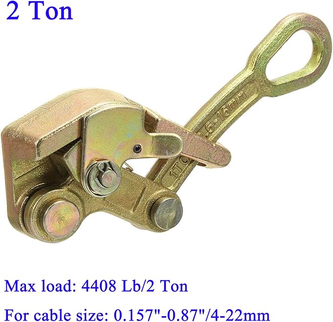 Cable Grip Wire Gripper Steel Cable Puller Tool for Wire Rope,Pulling 4408 Lbs(2 Ton)