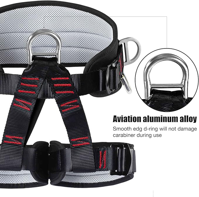 Thicken Professional Safety Belt with Magnesium Alloy Connection Ring - Tree Climbing, Fire Rescue, Rappelling Gear