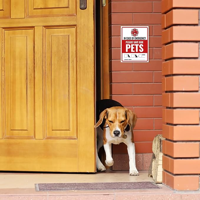 12Pcs Pets Inside Fire Rescue Sticker - 12x10cm Emergency Pet Alert Safety Decal for Doors, Vinyl Adhesive Smoke Alarm Warning Sign for Firefighters (Rescue Retriever)