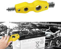 4 in 1 Car Battery Cleaning Brush, Battery Terminal Brush, Anti-Rust Auto Battery Cleaner with Steel Wire, Car Accessories Vehicle Machine Parts Cleaning Tools Fit for Auto Marine (Yellow)
