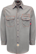 BOCOMAL FR Shirts for Men Snaps Down 7.5oz Water Repellent Fire Resistant Welding Jackets-NFPA2112 CAT2