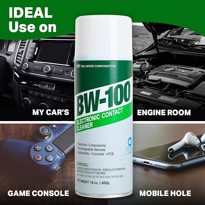 Non-Flammable Electronic Contact Cleaner Aerosol Spray- Safely Cleans Joycons, Computers, PCB, and More - Removes dust, dirt and contaminants on contacts - Quick Dry| 16oz/450g