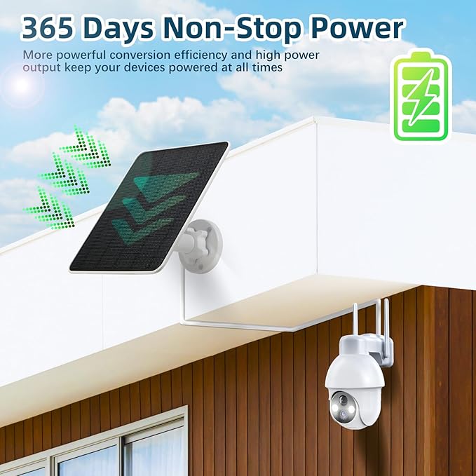 8W 2 Pack Solar Panel for Bird Feeder Camera,USB C Solar Panel Charger Match to Rechargeable Battery Powered Security Cameras,Ring Camera Solar with IP65 DC USB Ports 9.8ft Cable 360° Swivel Bracket