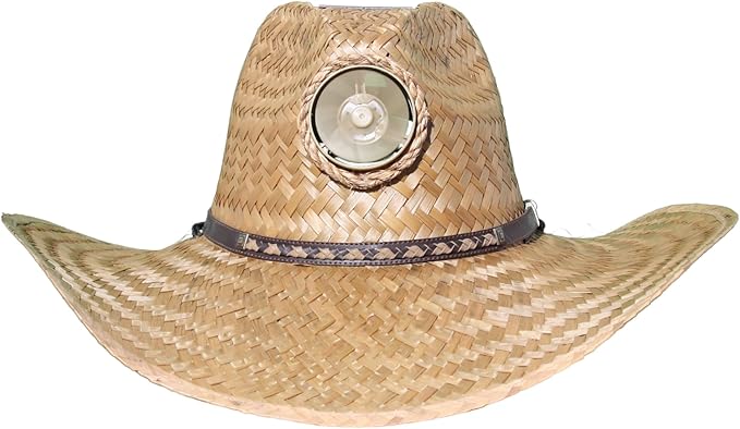 KOOL BREEZE SOLAR HAT mens Gentlemen's "Brown" Solar Straw Hat W. Thin Band