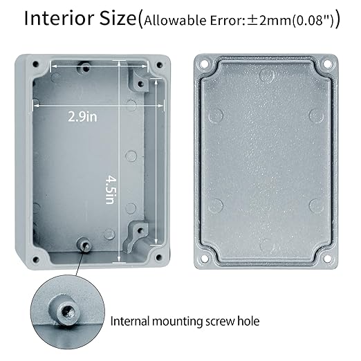 Electrical Box,Aluminum Enclosure Project Box Outdoor Junction Box Dustproof Waterproof Project Enclosure Gray 4.7"x3.1"x2.1"