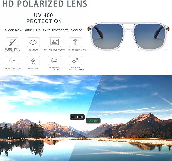 Large Night Vision Glasses for Driving Women Men - Anti Glare Night Driving Glasses