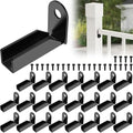 24 Pack Black Carbon Steel Fence Mounting Brackets for 1" x 1" Square Rails, Fence Panel Internal Connectors