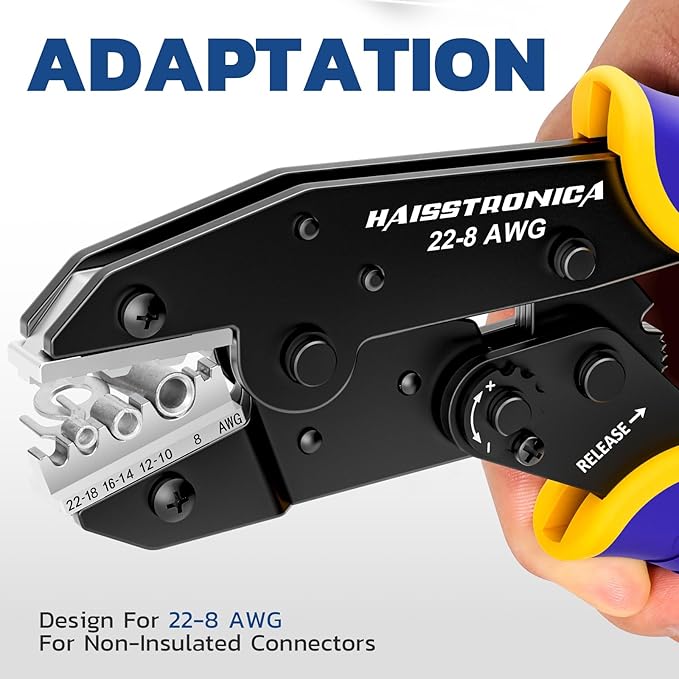 haisstronica Crimping Die for Non-Insulated Terminals, 22-8 AWG