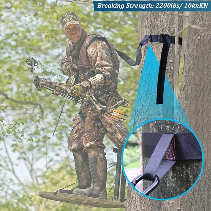 Boaton Tree Strap for Hunting, Quick and Quiet Set Up, Tree Stand Safety Strap, Tree Strap for Safety Harness, Tree Stand Accessories