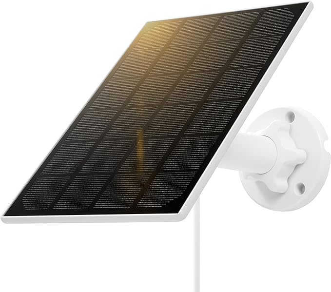 5W Solar Panel, IP 65 Waterproof 5V Micro USB Port for Security Cameras Wireless Outdoor, Compatible with Rechargeable Battery Security Camera