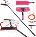 Solar Panel Cleaner Height Adjustable Extendable Solar Panel Washing Tool with 180° Rotating Brushhead for Solar Panel Roof Car