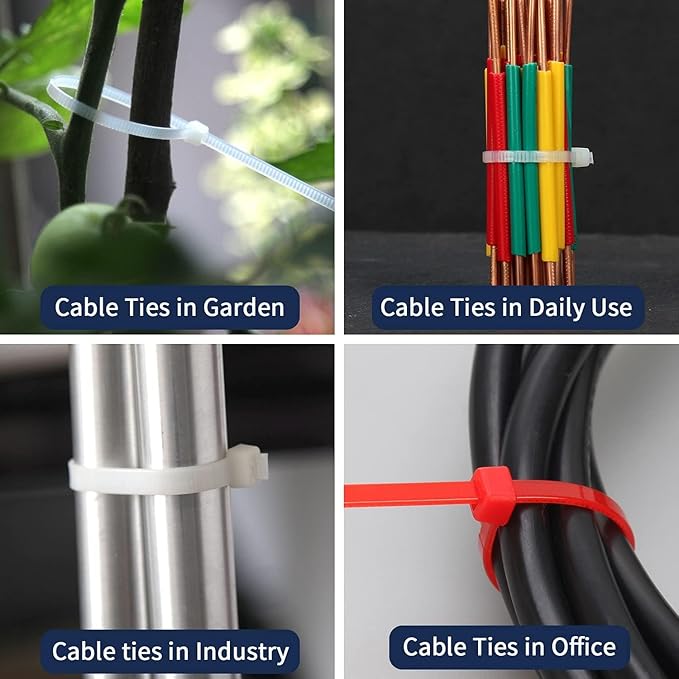 XINGO 1000 PCS Green Zip Ties 8 Inch, 60 LBS Tensile Strength, Self-Locking Nylon Plastic Nylon PA66 Wire Ties for Indoor and Outdoor Use
