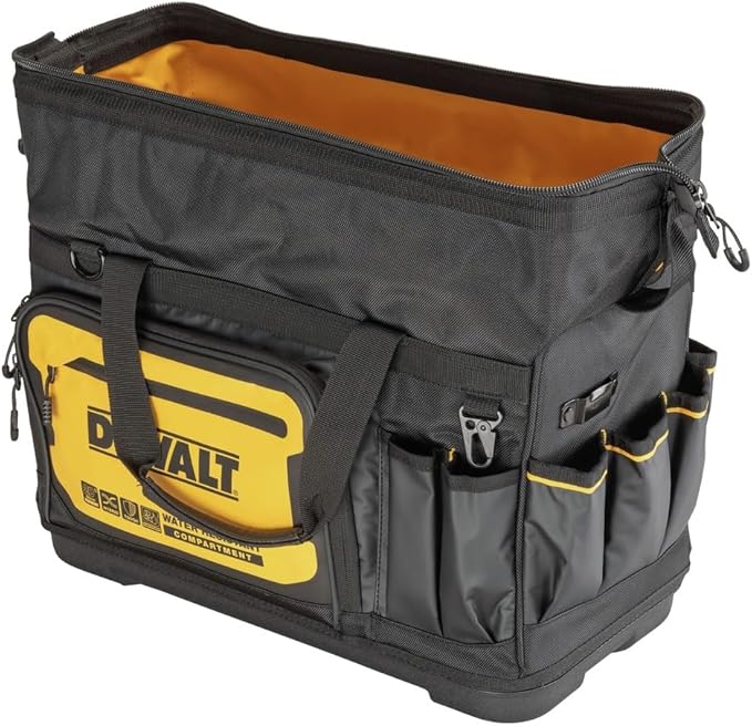 DEWALT Tool Bag, Water Resistant, Hard Bottom, 20-inch, Professional Tool Tote with Organization (DWST560104)