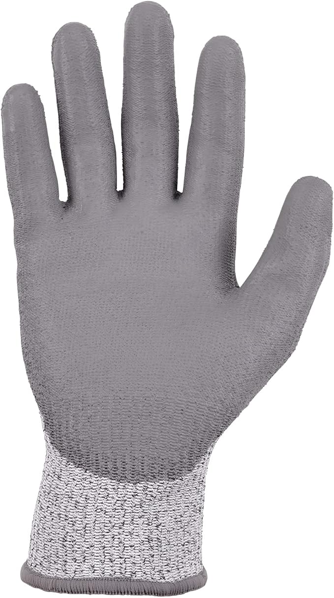 Ergodyne ProFlex 7030 Cut Resistant Work Gloves, ANSI A3, PU Coated Palms for Flexible No Slip Grip, Abrasion Resistant, 13g,Gray, 2X-Large