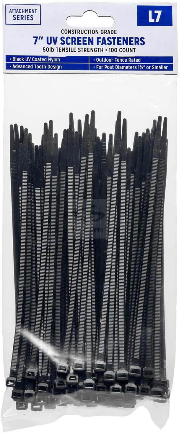 Outdoor UV Zip Tie Fasteners (7in, Black)