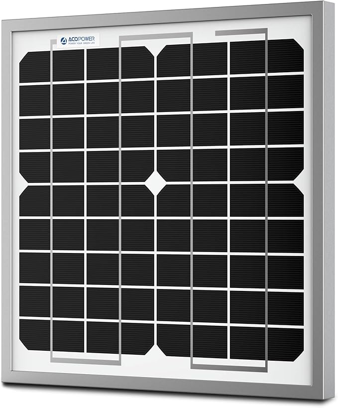 ACOPOWER HY010-12M Mono Solar Panel for 12V Battery Charging RV Boat, Off Grid, 10W