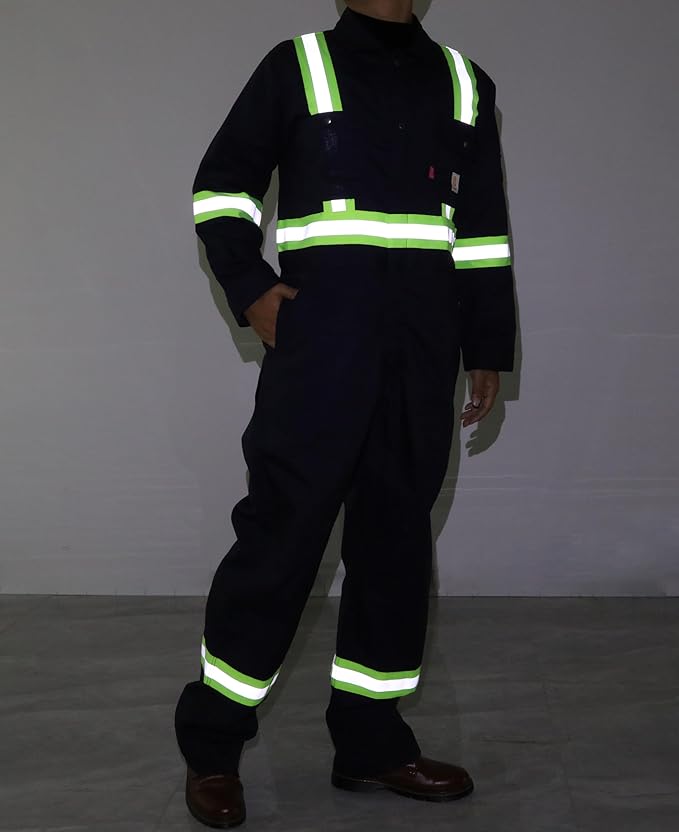 BOCOMAL FR Coverall High Visibility 6oz Lightweight Rip-Stop Flame Resistant/Fire Retardant High Vis Coveralls
