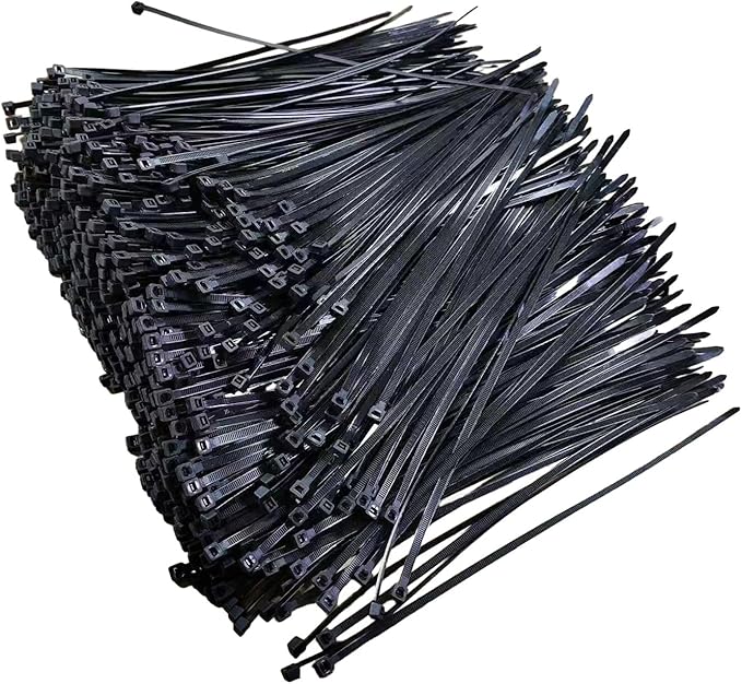 1000 pcs 4 inch Cable Zip Ties Heavy Duty, Premium Plastic Wire Ties with 18 LBS Tensile Strength, UV Resistant Cable Ties, Self-Locking Black Nylon Tie Straps