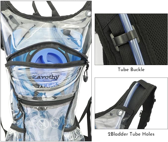 Zavothy Rave Hydration Backpack with 3L Bladder, Colorful Festival Hydration Pack with Side Pockets, Lightweight Water Backpack for EDM, Music Festivals, Hiking & Cycling