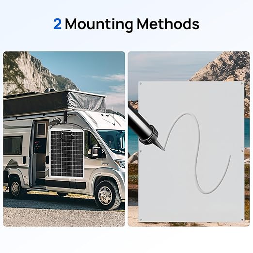 ECO-WORTHY 2pcs 130 Watt (260W) 12BB Flexible Solar Panels,23.5% High-Efficiency Waterproof Monocrystalline Lightweight Solar Panel for RV,Boats,Curved Surfaces,Roofs,Cabin