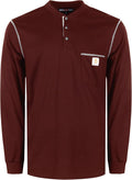 BOCOMAL FR Shirts for Men 5.5oz Lightweight Long Sleeve Work Henley Fire Resistant Shirt CAT2