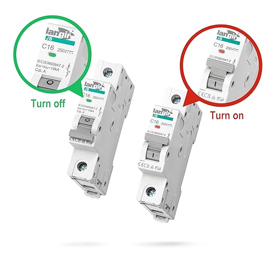 DC 25A Circuit Breaker, 1 Pole DIN Rail Mount, 250V Solar PV Disconnect Switch, Overcurrent Protection for Battery, Home, RV, and Industrial Electrical Systems
