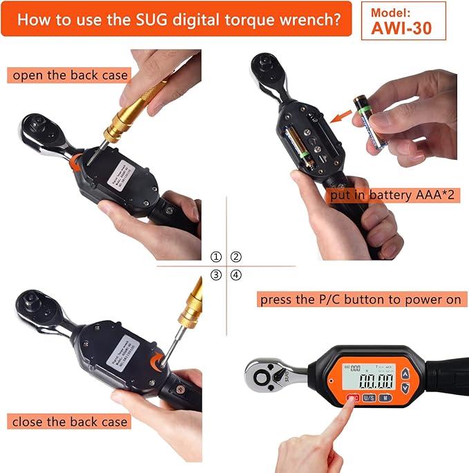 Mini Digital Torque Wrench - 1/4-inch Drive with Buzzer & LED, 0.9-30 Nm, High-Precision Electronic Tool for Bike & Car Repairs, Calibrated for Reliability