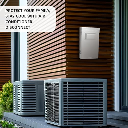 60 Amp AC Disconnect Switch Outdoor 120/240VAC Pull Out Switch Waterproof Metal Box for Air Conditioning Non-Fused