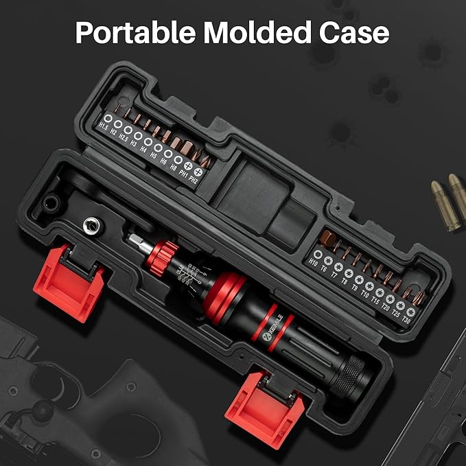 Torque Screwdriver 10-60 In.Lb, Inch Pound Torque Screwdriver Set with 1/4" Bit Holder, Flat, Hex, Torx and Philips Bits,Suitable for DIY Bicycle Maintenance, Pecision Tool, Mechanical
