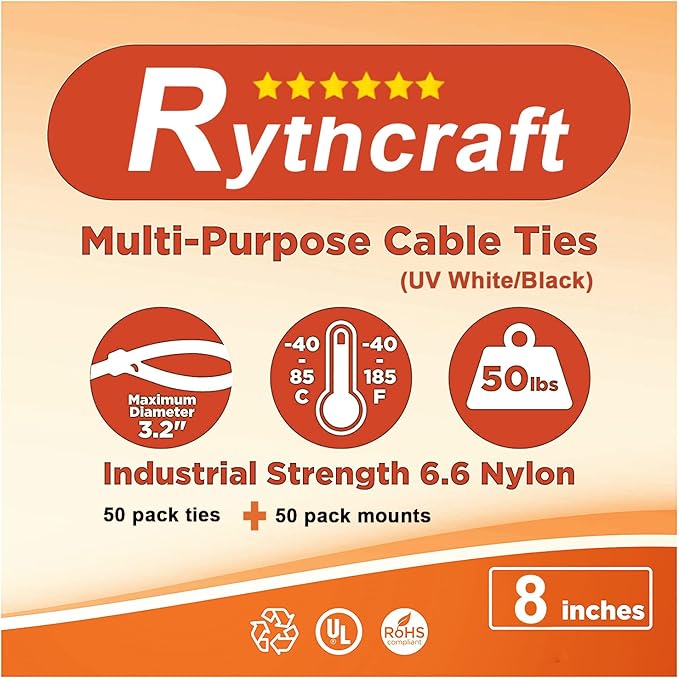 50 Pack 1.5 inch Zip Tie Adhesive Mounts Self Adhesive Cable Tie Base Holders with Multi-Purpose Tie wire clips with screw hole,Anchor stick on wire holder with 8 inch zip ties（White）