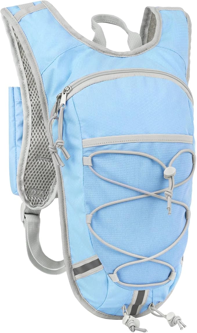 Lightweight Hydration Backpack 2L Water Bladder Pack for Running, Cycling, Hiking – Anti-Theft Water Backpack with Phone Holder, Trekking Pole Holder & Reflective Strips for Men & Women