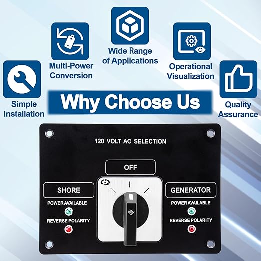 Sekelo AC Rotary Switch Panel 2 Position 120V 30A- Efficient Power Management for Boats and RVs