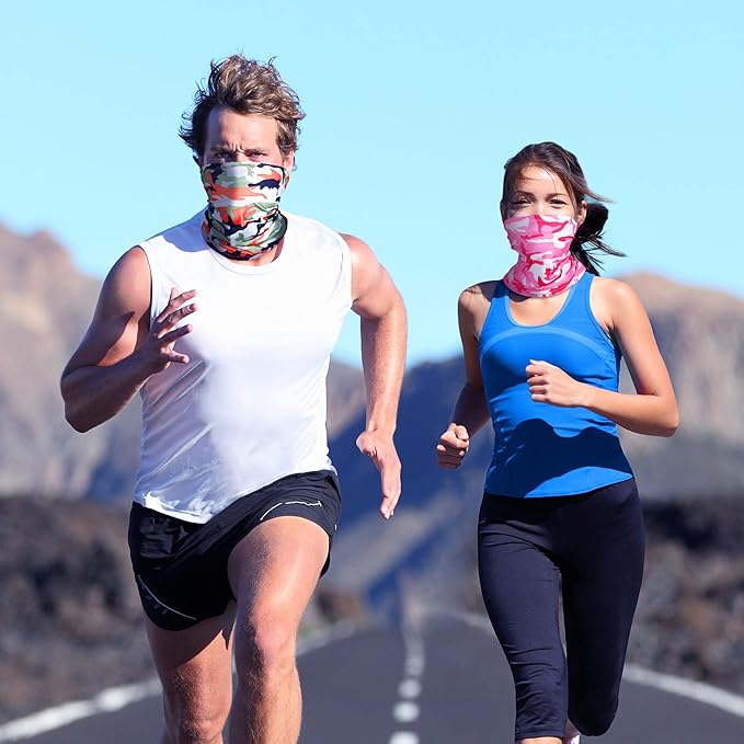 Geyoga Neck Gaiter Bandana Face Mask Summer UV Protection Cooling Breathable Face Mask Neck Scarf Balaclava for Men Women