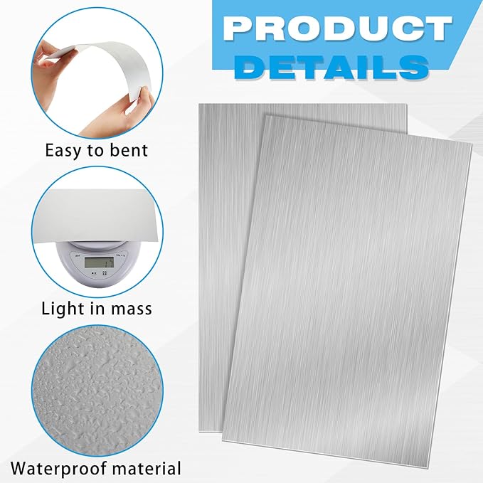 Therwen 100 Pcs 5 x 7 Inch Flashing Aluminum Sheet Roof Flashing Metal Roof for Shed Weatherproofing Areas Around Chimneys or Skylights (Silver)