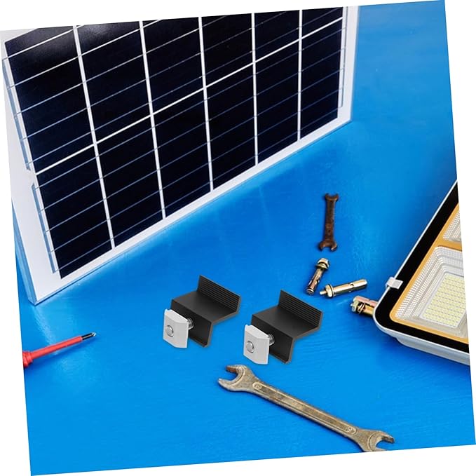 UPKOCH 4pcs Solar Panel Mounting Brackets Adjustable Aluminum Mid End Clamps for Flat Roof Installation Suitable for Solar Panels