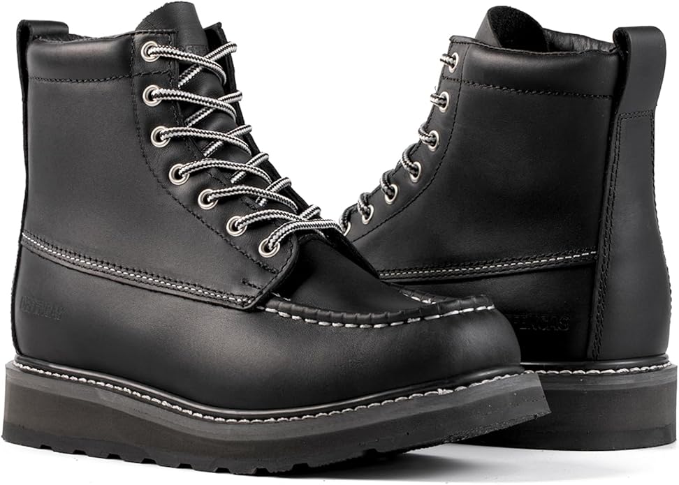 Men's SureTrack 6" & 8'' Leather Soft Toe Work Boot for Men, Welt Construction, Oil/Slip Resistant, Wedge Sole, Moc Toe Men's Work Boots, EH, 84994 & 86994