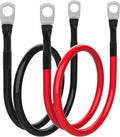 8 AWG Battery Cable 8 Gauge Power Inverter Cables with 5/16 Inch Lugs Both Ends for Solar Boat Marine RV Car 2 Pack (2FT)
