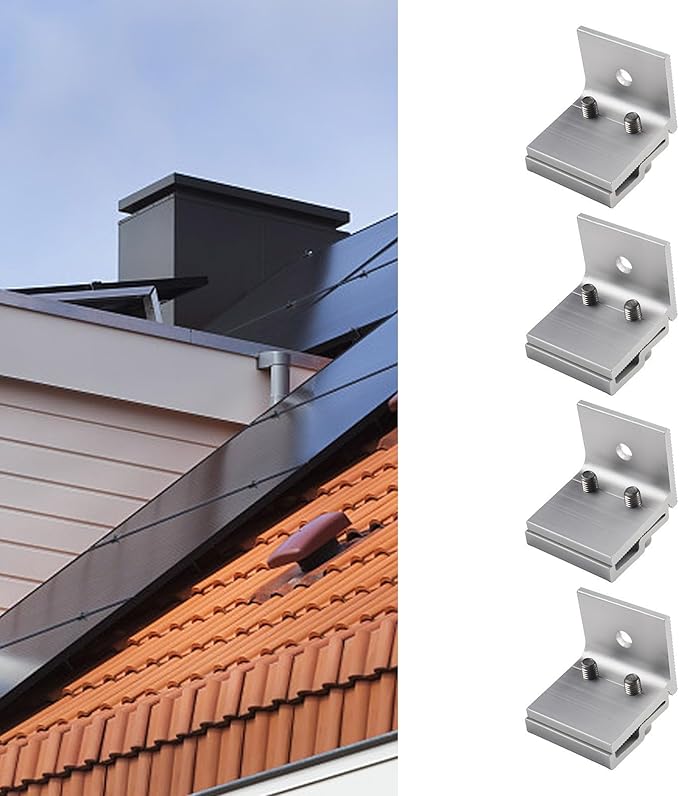 Standing Seam Roof Clamps Aluminum Standing Seam Clamp for Solar Panel Mounting Roof Seam Clamp Sheet Metal Bracket for Heat Cable, Rain Deflector, Snow Guard Attachment, 45x52mm(4pcs)