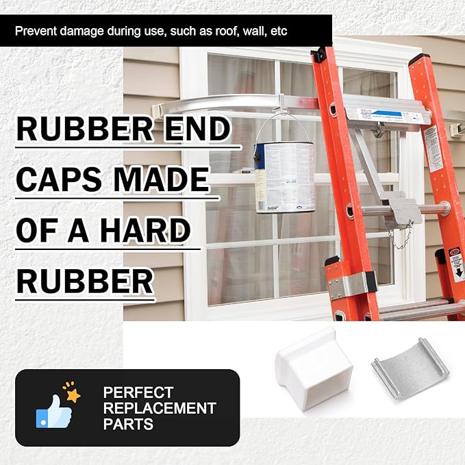 AC36-2 Ladder Stabilizer Replacement Rubber End Caps Fits for Werner Extension Ladder Accessories, Ladder Standoff/Stabilizer AC78 & AC76, Ladder Leveler Pads for Werner Ladder Bumpers - 4 Pair