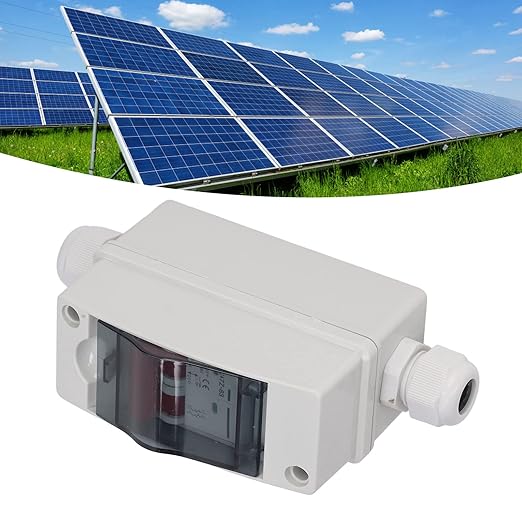 Solar Disconnect Switch, 16A/20A/32A/40A/63A 500V PV DC Isolator, IP65 Miniature Circuit Breaker with Transparent Cover for Solar Panel, RV, Off Grid Solar Power System (16A)